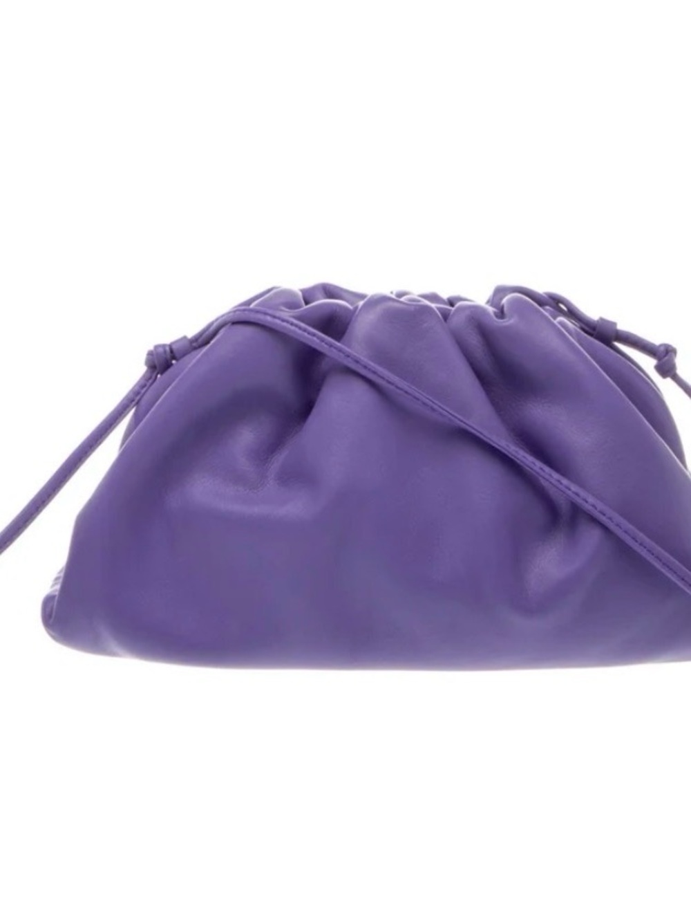 Bottega Veneta Purple Leather Drawstring Crossbody